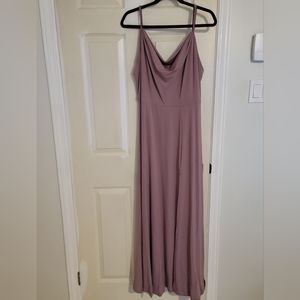 Long Scoop Neck Lavender Dress